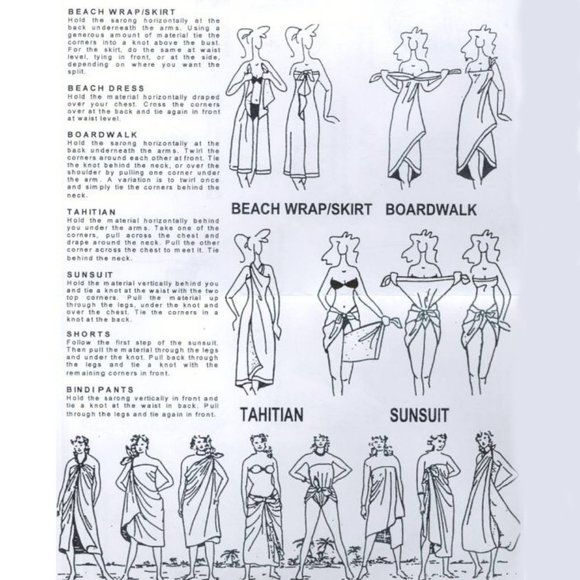 GOTTEX $298 100% SILK $298 Oversized Convertible Snake Charmer Pareo Sarong - Picture 5 of 5